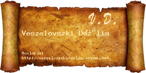 Veszelovszki Délia névjegykártya
